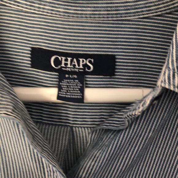 Pinstripe blue and white, button down shirt - Picture 4 of 4